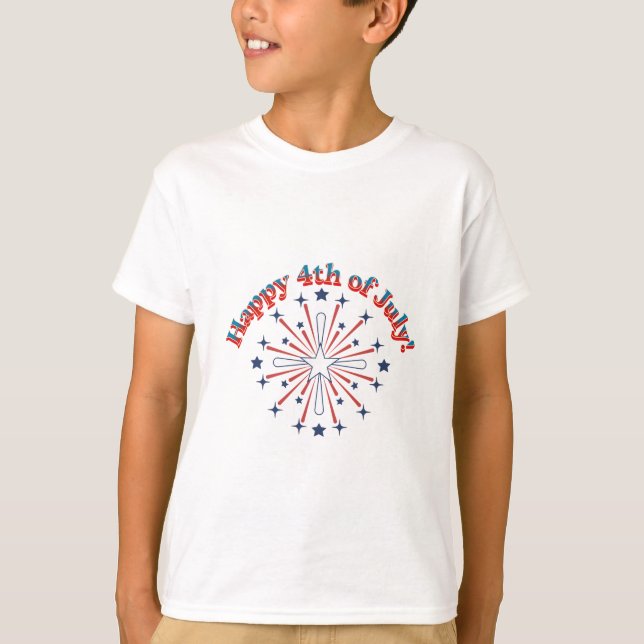 T-shirt Joyeux feux d'artifice 4 juillet (Devant)
