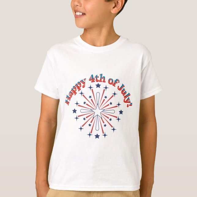T-shirt Joyeux feux d'artifice 4 juillet (Devant)
