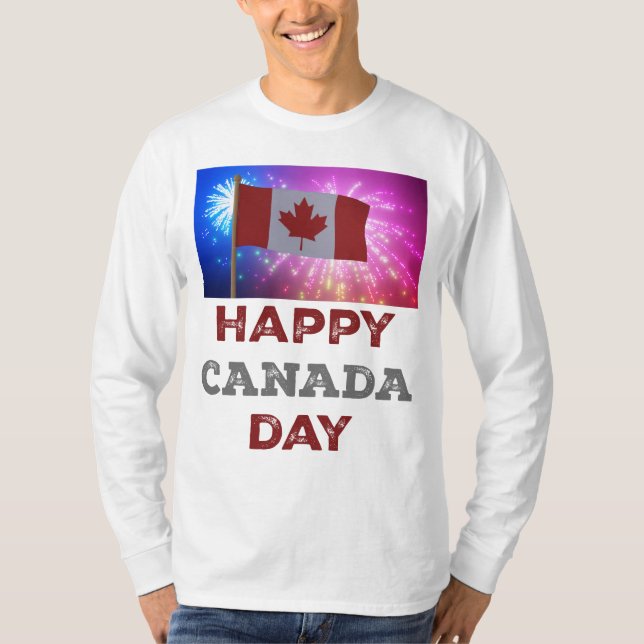 T-shirt Joyeux feux d'artifice de la fête du Canada (Devant)