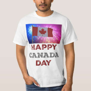T-shirt Joyeux feux d'artifice de la fête du Canada