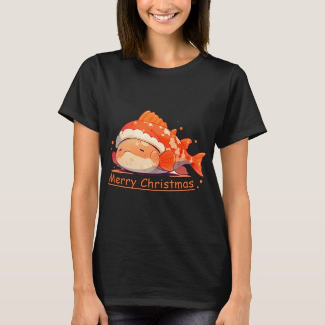 T-shirt Joyeux Fishmas Noël anime poisson (Devant)