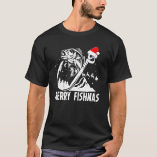 T-shirt Joyeux Fishmas Noël Vacances de Pêche