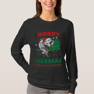 T-shirt Joyeux Fishmas Poisson Pêche Papa Pêcheur Noël