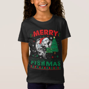 T-Shirt Joyeux Fishmas Poisson Pêche Papa Pêcheur Noël