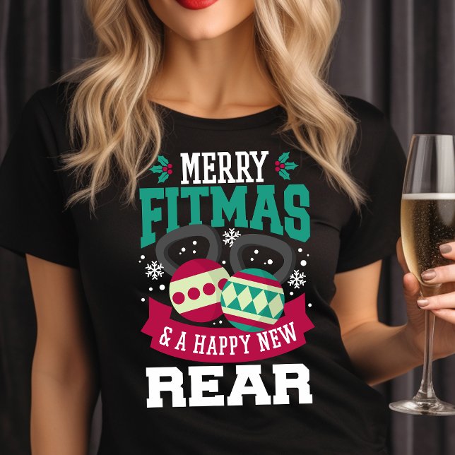 T-shirt Joyeux Fitmas et Bonne Année pour vos Fesses Gym N (Créateur téléchargé)
