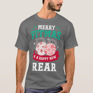 T-shirt Joyeux Fitmas Et Une Bonne Nouvelle Arrière Drôle