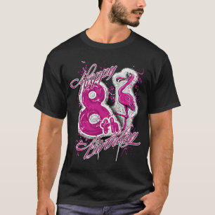 T-shirt Joyeux Flamant rose d'anniversaire fille de ballon
