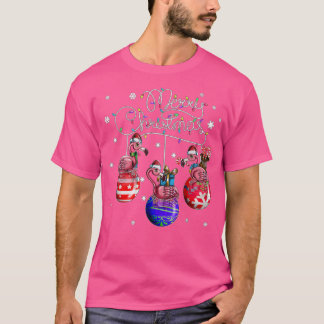 T-shirt Joyeux Flamant rose de Noël Bal de Noël Motif Chri