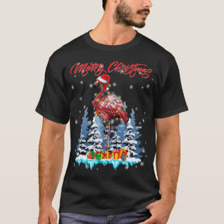 T-shirt Joyeux Flamant rose de Noël Noël Noël Lumière de N