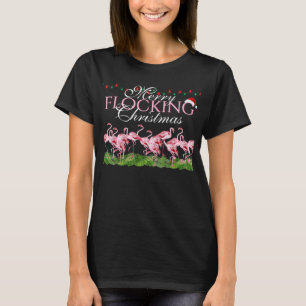 T-shirt Joyeux Flamant rose rose de Noël