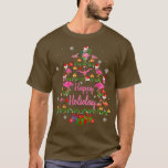 T-shirt Joyeux Flamants roses amusants Noël Arbre Lumière<br><div class="desc">Joyeux Flamants roses amusants Noël Arbre de Noël Lumières Noël.</div>