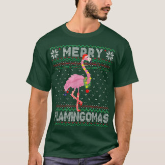 T-shirt Joyeux Flamingomas Joyeux Flamant rose de Noël