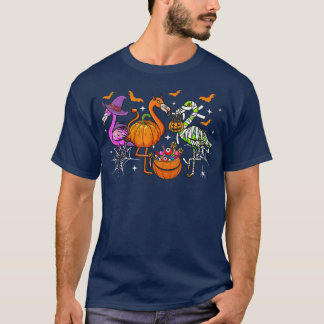 T-shirt Joyeux Flamingoween sorcière Citrouille maman Flam