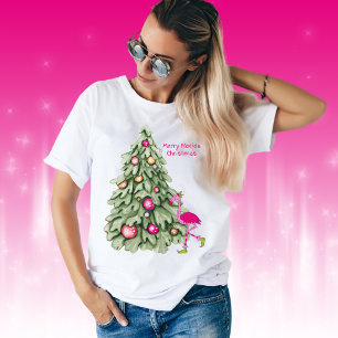 T-shirt Joyeux Floride Flamant rose rose Pastel Tree