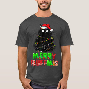 T-shirt Joyeux Fluffmas Catmas Noël Amoureux des chats Pèr