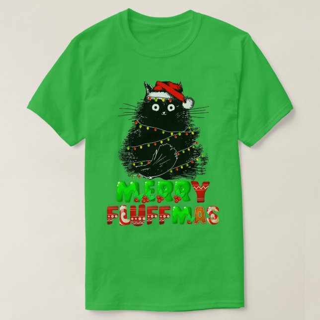 T-shirt Joyeux Fluffmas Catmas Noël Amoureux des chats Pèr (Design devant)