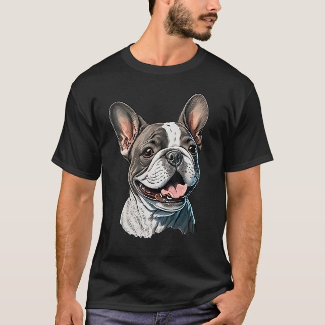 T-shirt Joyeux Français de Bulldog (Devant)