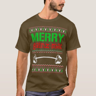 T-shirt Joyeux Gainzmas Gym Lifting Poids Lifter Ugly Chri