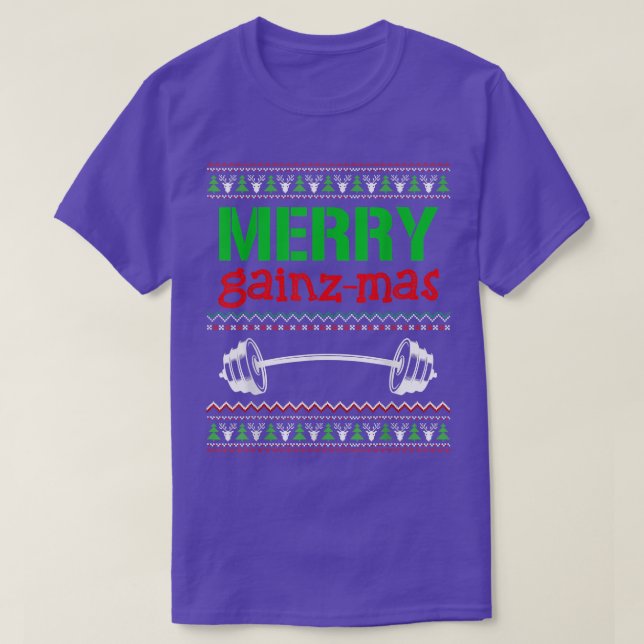 T-shirt Joyeux Gainzmas Gym Lifting Poids Lifter Ugly Chri (Design devant)