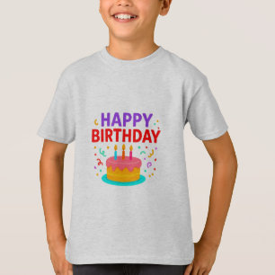 T-shirt Joyeux gâteau d'anniversaire Graphic