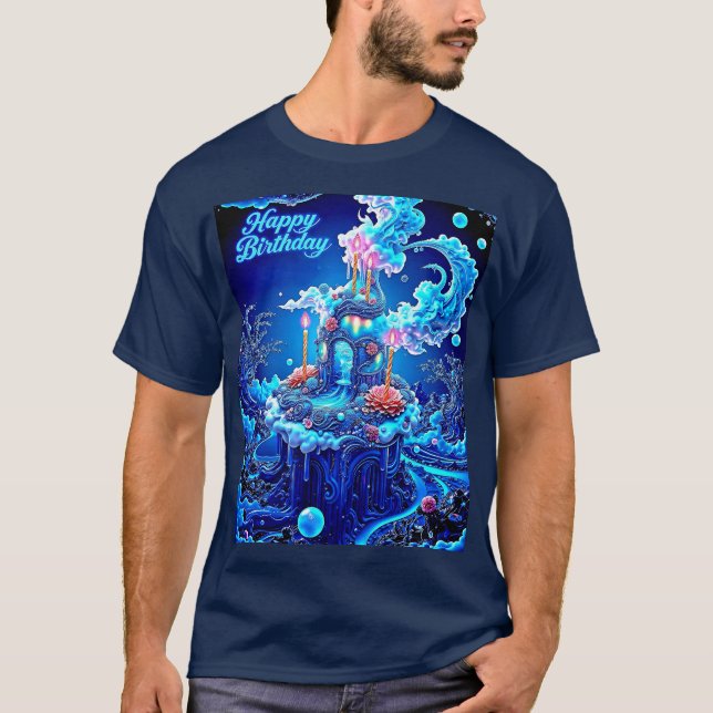 T-shirt Joyeux gâteau de rêve d'anniversaire (Devant)
