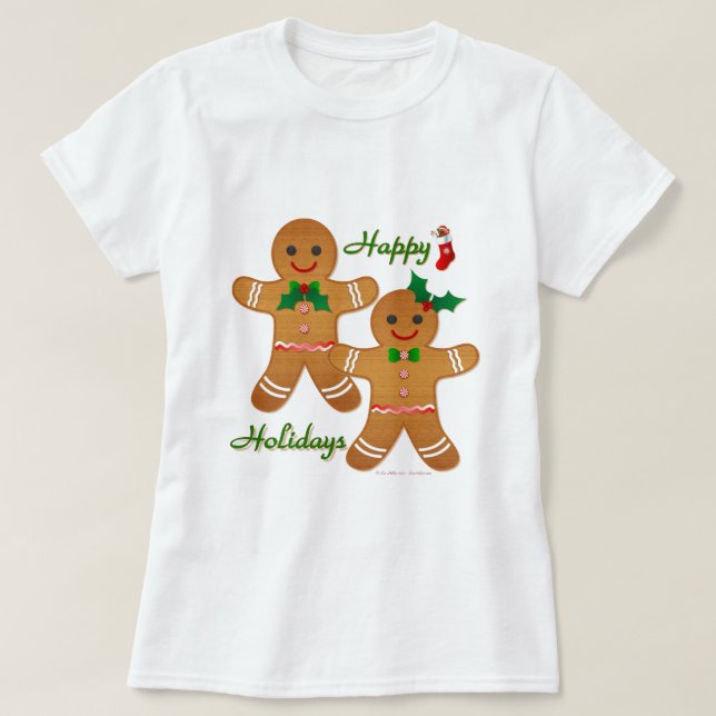 T-shirt Joyeux Gingerbread Homme Garçon Girl (Design devant)