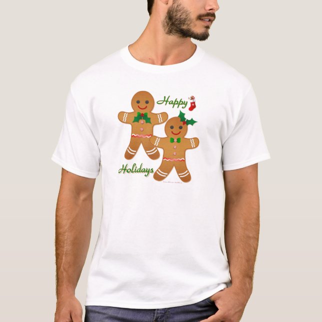 T-shirt Joyeux Gingerbread Homme Garçon Girl (Devant)
