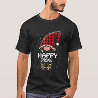 T-shirt Joyeux Gnome Buffalo Plaid Matching Family Christm
