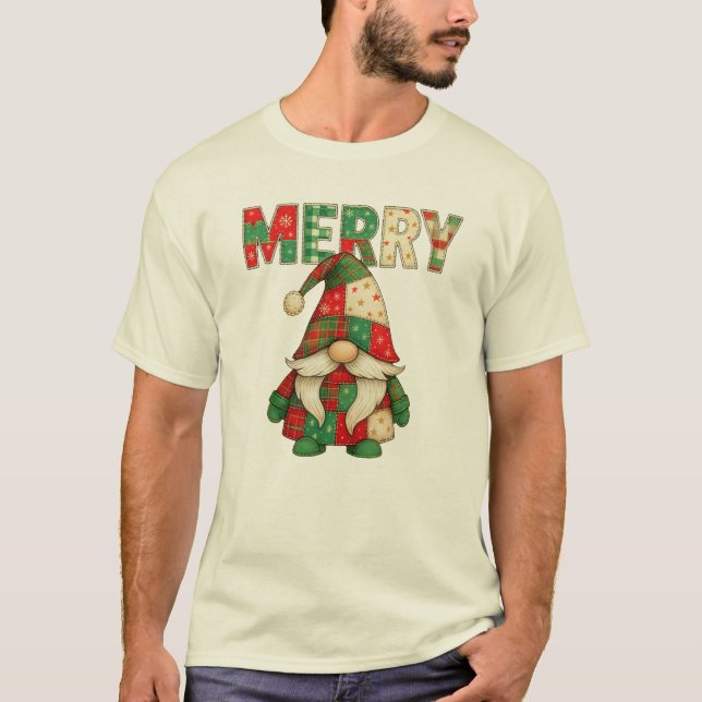 T-shirt Joyeux Gnome Holiday Cheval (Devant)