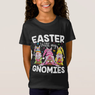 T-Shirt Joyeux gnomes de Pâques avec oreilles de lapin Cha