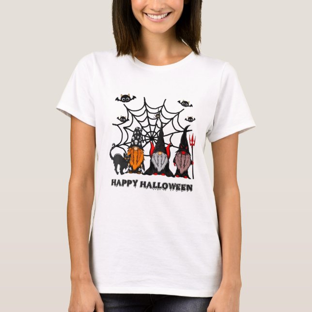 T-shirt Joyeux Gnomes sorciers d'Halloween (Devant)