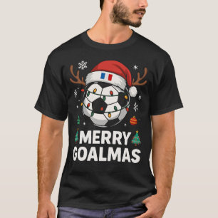 T-shirt Joyeux Goalmas France - Football de Noël drôle