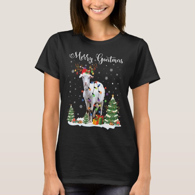 T-shirt Joyeux Goatmas Chèvre Noël Reindeer Père Noël Funn (Devant)
