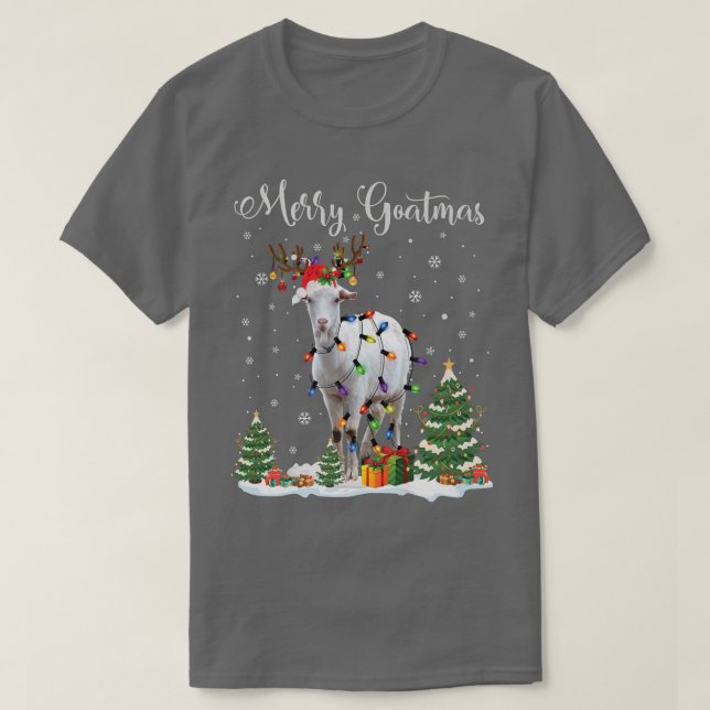 T-shirt Joyeux Goatmas Chèvre Noël Reindeer Père Noël Prem (Design devant)