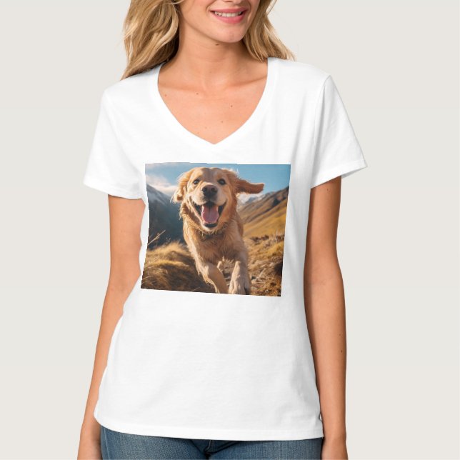 T-shirt Joyeux Golden Retriever en cours (Devant)