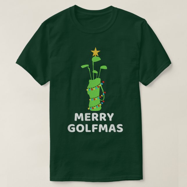 T-shirt Joyeux Golfmas Golf Club Christmas Tree Funny Golf (Design devant)