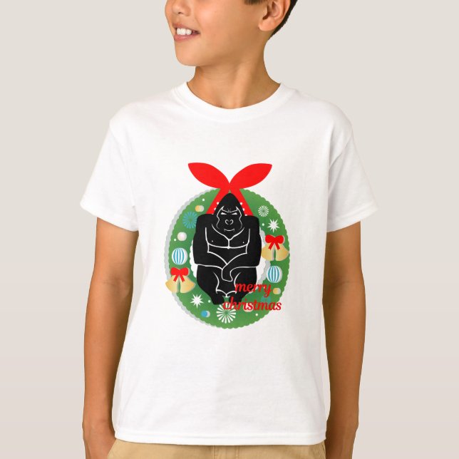 T-shirt joyeux gorille de noël (Devant)