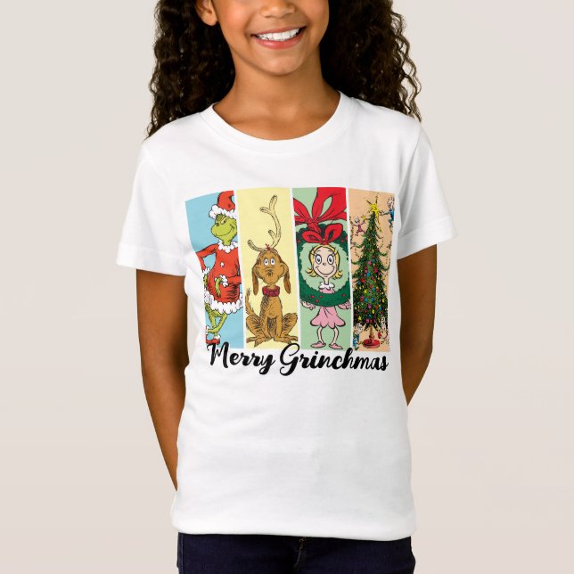T-Shirt Joyeux Grinchmas Collage de Fêtes (Devant)