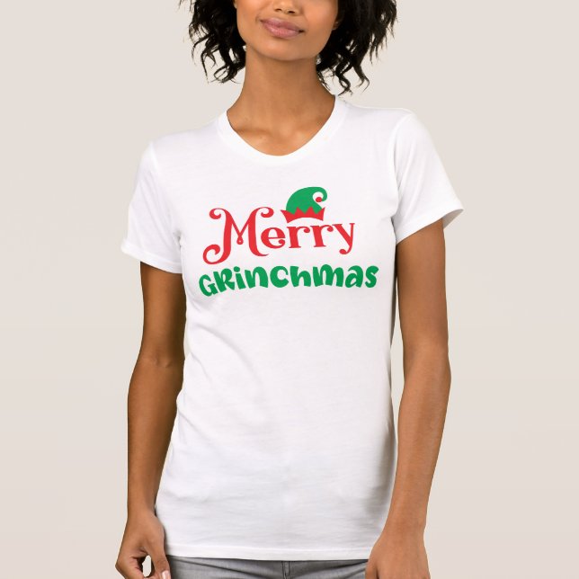 T-shirt Joyeux Grinchmas Drôle (Devant)