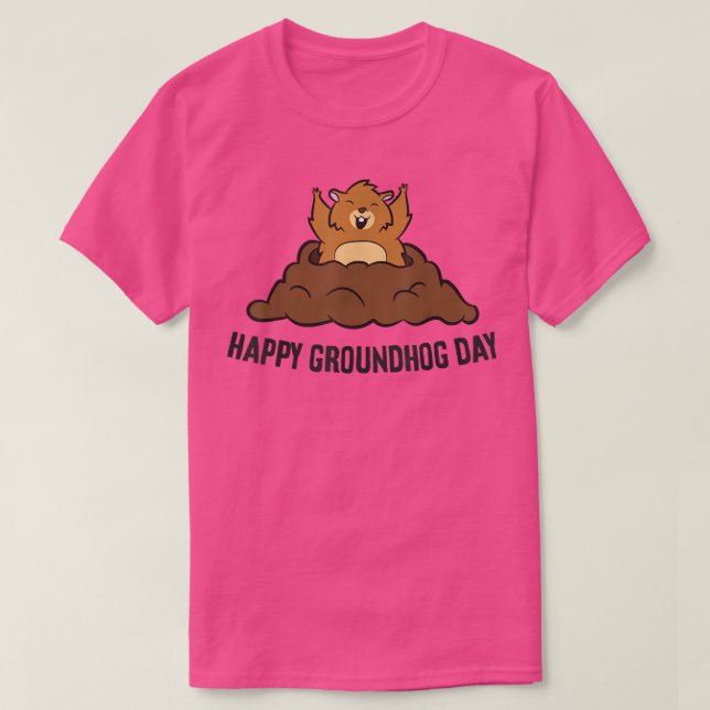 T-shirt Joyeux Groundhog Day Love Groundhogs (Design devant)