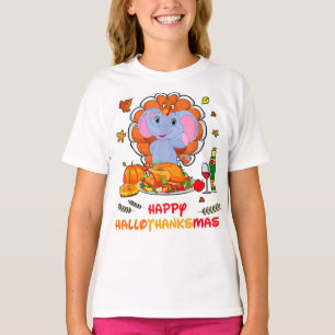 T-shirt Joyeux Hallo Elephant Boire Vin Merci Cadeau