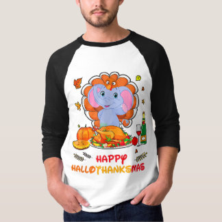 T-shirt Joyeux Hallo Elephant Boire Vin Merci Cadeau