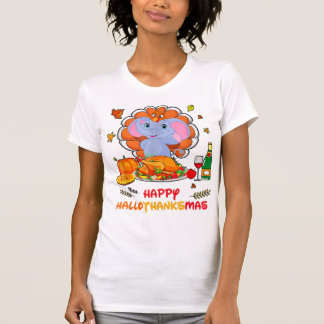 T-shirt Joyeux Hallo Elephant Boire Vin Merci Cadeau