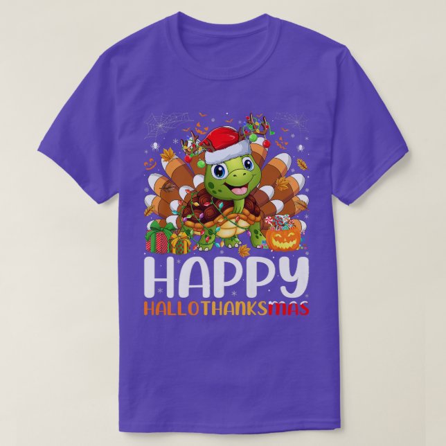 T-shirt Joyeux Hallomerci à l'Halloween à la tortue (Design devant)