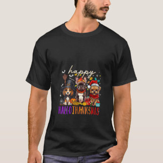 T-shirt Joyeux HalloMerciChiens Mas Halloween Thanksg