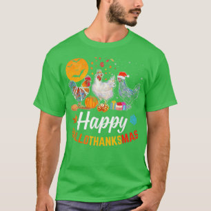 T-shirt Joyeux HalloMerciMas Halloween Thanksgiving Noël C