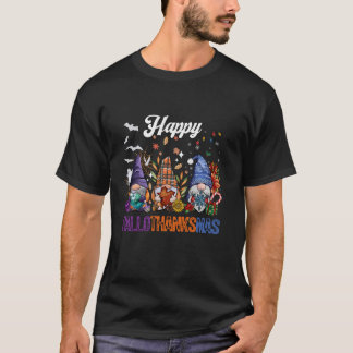 T-shirt Joyeux Hallothankmas Gnomes Amant Halloween Joyeux