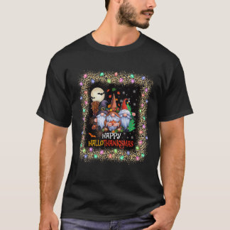 T-shirt Joyeux Hallothanksmas Amoureux des Gnomes Hallowee