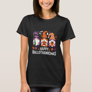 T-shirt Joyeux Hallothanksmas Amoureux des Gnomes Joyeux N