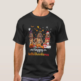 T-shirt Joyeux Hallothanksmas Basset Hound Dog Halloween C